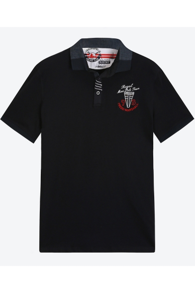 Men's Basic Short Sleeve Regular-Fit Summer Logo Polo Shirt