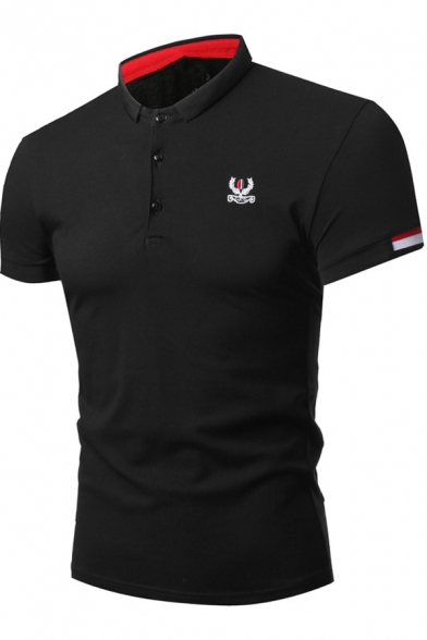 Fashion Embroidered Logo Chest Short Sleeve Men's Classic-Fit Polo Shirt