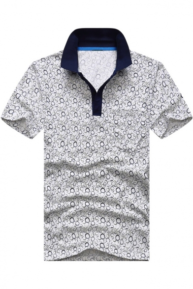 white printed polo t shirts