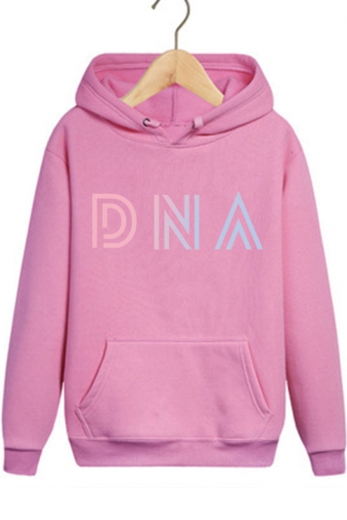 Fashion ARMY Kpop DNA Letter Print Cotton Loose Fit Hoodie