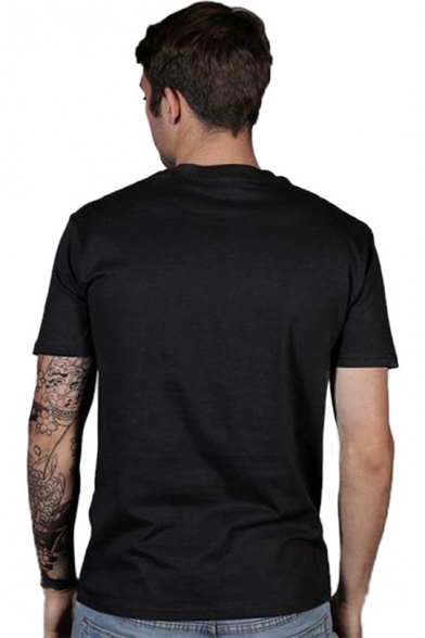 New Stylish Letter PORNHUB Printed Round Neck Short Sleeve Black T-Shirt