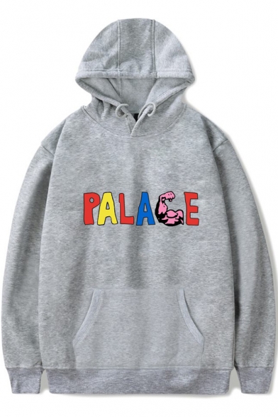 Unique Cool Muscle Letter PALACE Printed Sport Casual Long Sleeve Hoodie