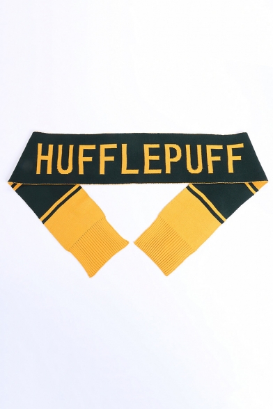 190*19cm Popular Harry Potter Letter Colorblock Knit Scarf for Couple