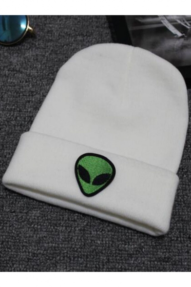 Cool Alien Embroidered Unisex Warm Knit Beanie Hat
