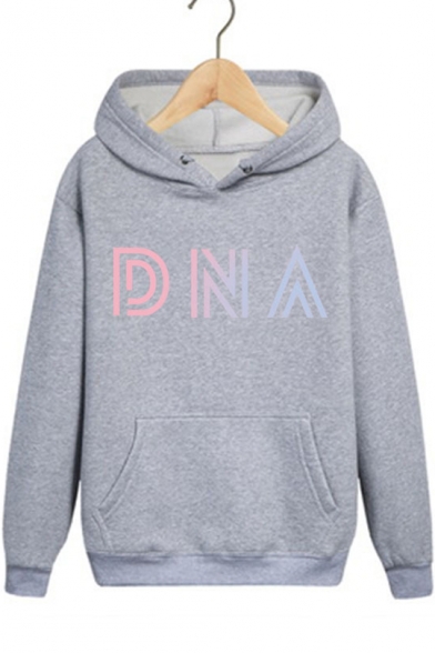 Fashion ARMY Kpop DNA Letter Print Cotton Loose Fit Hoodie