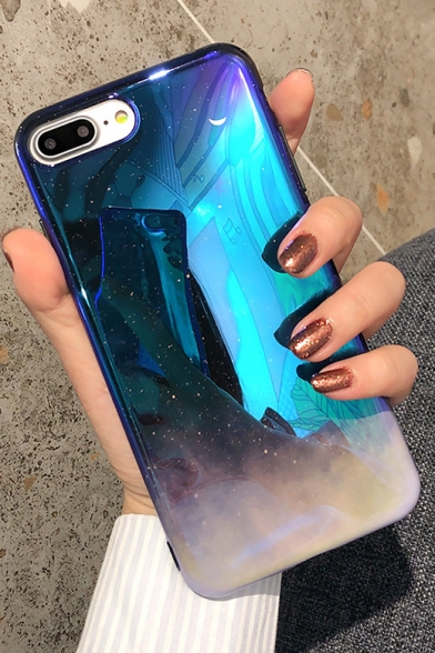 Fashion Ombre Galaxy Sar Moon Unique Blue iPhone Case