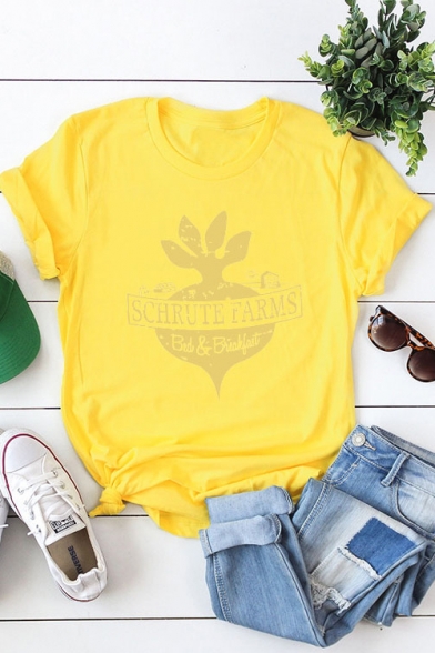 Street Letter FARMS Graphic Print Summer Casual Cotton T-Shirt