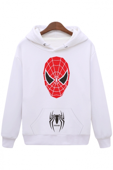 Unique Spider-Man Pattern Basic Long Sleeve Cotton Casual Hoodie