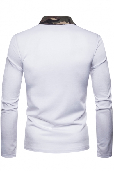 mens long sleeve polo shirts with chest pocket