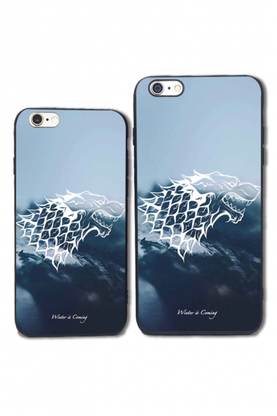 Fashion Wolf Letter WINTER IS COMING Light Blue iPhone Case