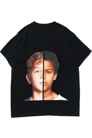 Street Style Creative Double-Face Boy Casual Oversized T-Shirt