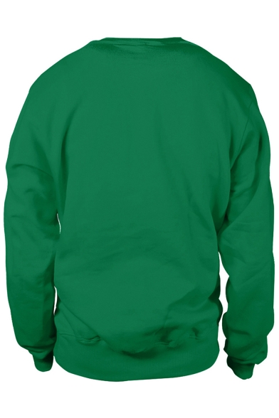 Saint Patrick's Day Fashion 3D Blazer Printed Round Neck Long Sleeve Green Sweatshirt