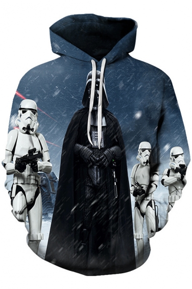 Cool 3D Darth Vader Pattern Long Sleeve Sport Casual Pullover Hoodie