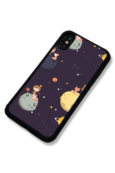 Funny Cartoon Universe Galaxy Print Silicone Soft iPhone Case