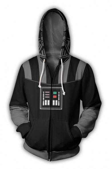 Star Wars Darth Vader Cosplay Costume 3D Print Black Zip Up Hoodie