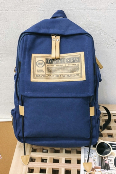 26*14*40cm Vintage Newspaper Patched Large Capacity Traveling Backpack