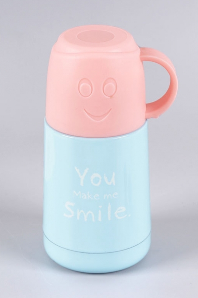 Creative Cartoon Letter YOU MAKE ME SMILE Stainless Steel Vacuum Cup 210ml
