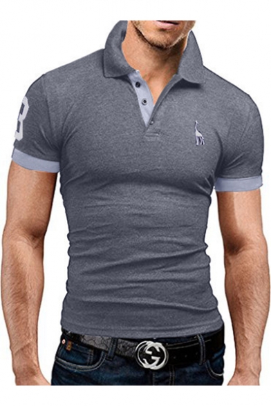 WENL Oh Deer Mens Slim Fit Casual Polo Shirt