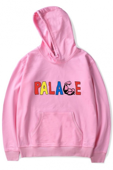 Unique Cool Muscle Letter PALACE Printed Sport Casual Long Sleeve Hoodie