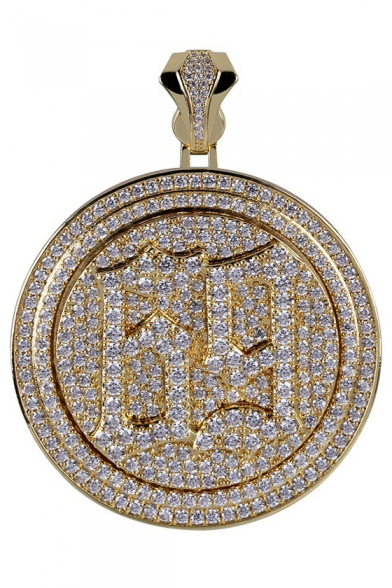 Popular Rapper Rotatable Double-Layered Disk Necklace