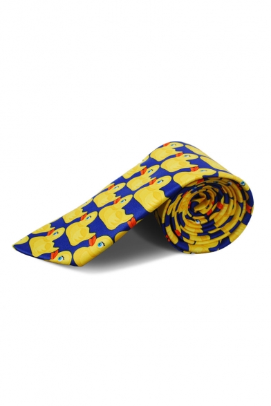 Cartoon Cute Yellow Duck Printed Tie for Gift 7-12cm