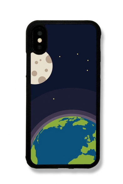 Creative Funny Moon Earth Printed Silicone Soft iPhone Case