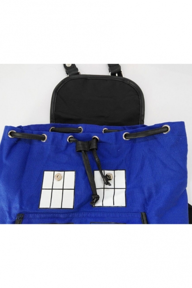 Stylish Blue Doctor Who Canvas School Bag Backpack 32*31*21cm