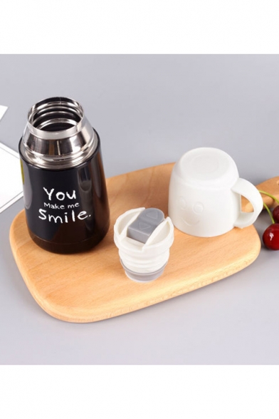 Creative Cartoon Letter YOU MAKE ME SMILE Stainless Steel Vacuum Cup 210ml