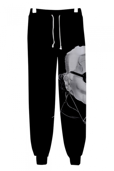 3D Figure Print Drawstring Waist Stylish Casual Sport Track Pants
