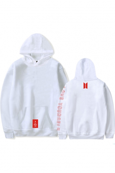 Fashion Boy Band Logo Letter LOVE YOURSELF Long Sleeve Loose Casual Hoodie