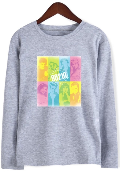 Beverly Hills 90210 Luke Perry Figure Print Loose Fit Long Sleeve T-Shirt