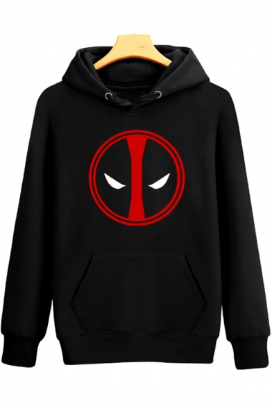 

Marvel Deadpool Printed Long Sleeve Drawstring Pullover Sport Unisex Hoodie, Black;red;gray