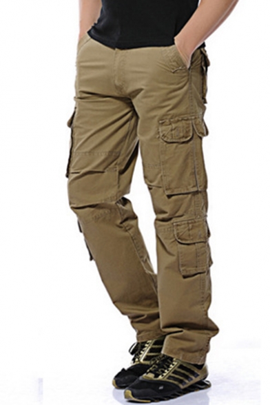 Men's Classic Fashion Simple Plain Four-Pocket Casual Military Cargo Pants
