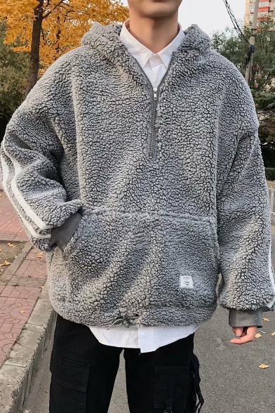 fluffy grey hoodie