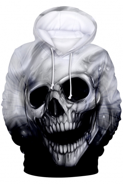 Cool 3D Skull Printed Long Sleeve Casual Sport Pullover Hoodie