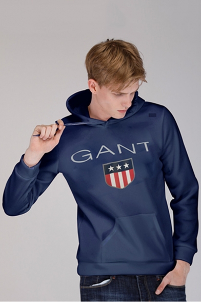 Fashion Flag Letter GANT Printed Unisex Loose Casual Hoodie