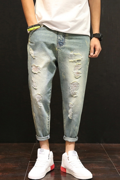 light blue tapered jeans