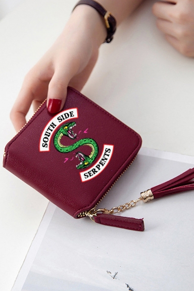 Snake Short Zipper Card Wallet Cool Girl Purse 11*10*2.5cm