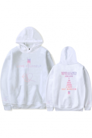 Boy Band Popular LOVE YOURSELF Letter Logo Printed Long Sleeve Casual Loose Hoodie