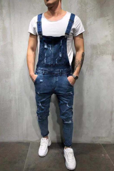 ripped skinny jean overalls
