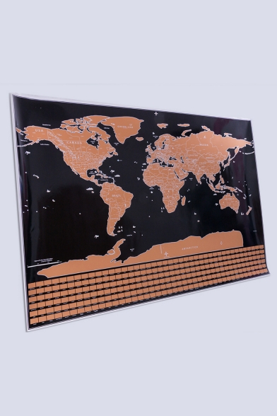 New Creative Black World Version Traveling Map for Gift 82.5x59.4cm
