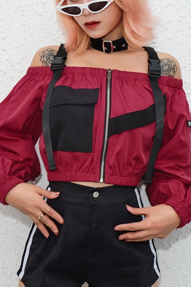 cropped off the shoulder jacket