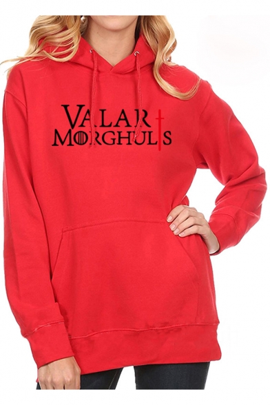 Game of Thrones Valar Morghulis Fashion Letter Print Basic Pullover Hoodie with Pocket