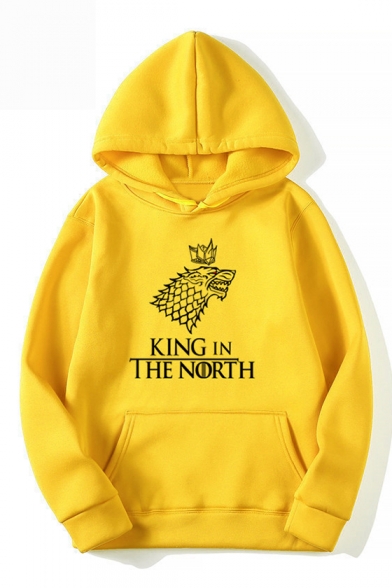Game of Thrones Wolf Head KING IN THE NORTH Fashion Casual Loose Pullover Hoodie