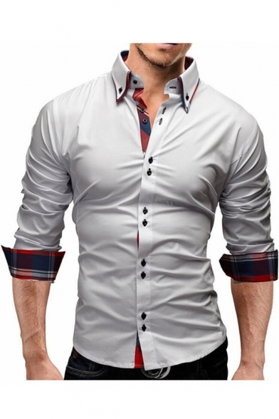 Long Sleeve Slim Fitted Button-Down ...