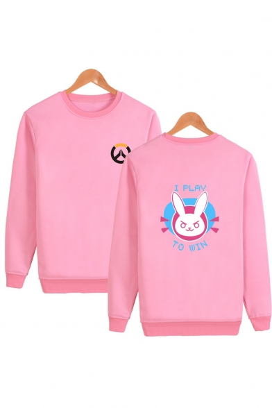 Overwatch Fashion Game Comic Character Print Round Neck Long Sleeve Loose Fit Pullover Sweatshirt