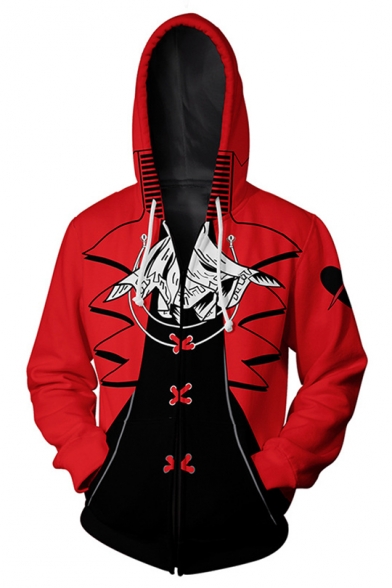 Persona Game Cosplay Costume Trendy Long Sleeve Zip Up Red Hoodie