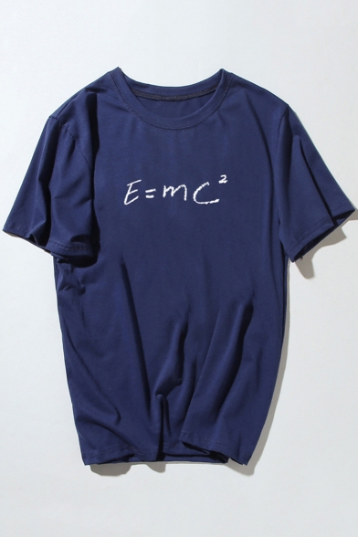 Einstein's Mass Energy Formula Print Short Sleeve Relaxed Fit Cotton Tee