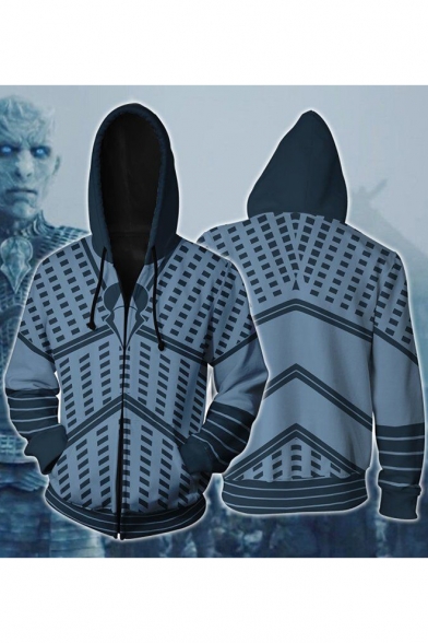 Game of Thrones The Others 3D Cosplay Costume Sport Casual Blue Zip Up Hoodie