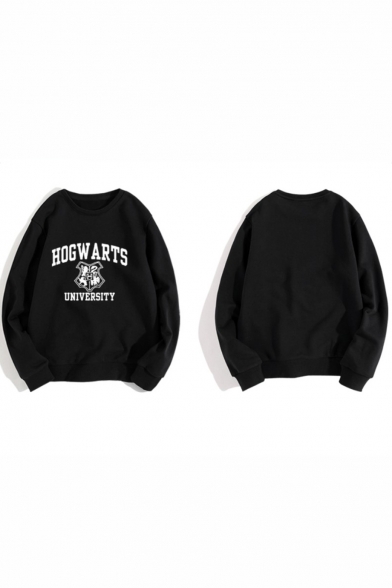 Harry Potter Hogwarts University Logo Printed Long Sleeve Unisex Loose Sweatshirt